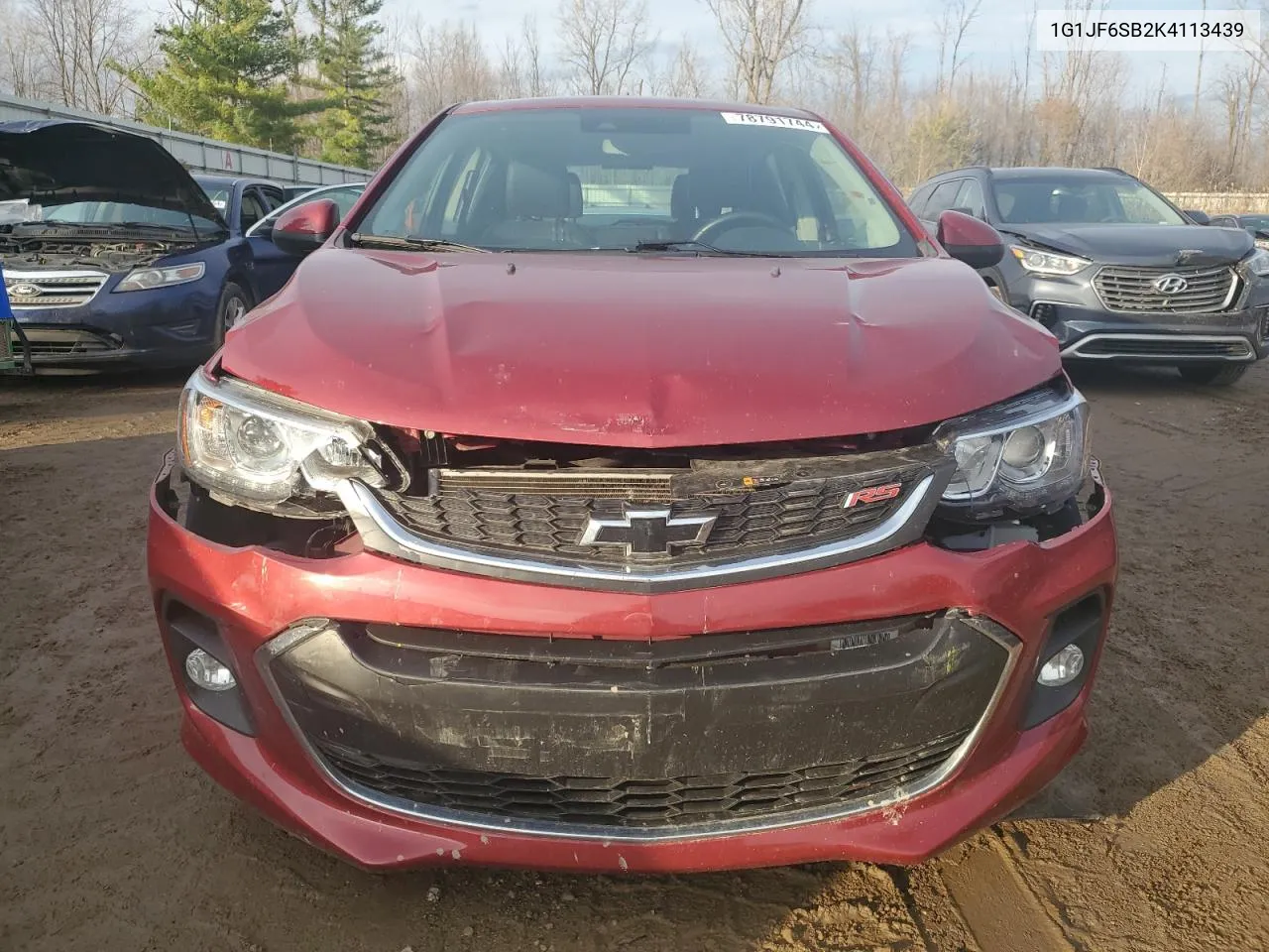 2019 Chevrolet Sonic Premier VIN: 1G1JF6SB2K4113439 Lot: 78791744