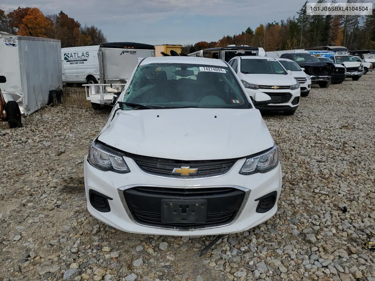 2020 Chevrolet Sonic VIN: 1G1JG6SBXL4104504 Lot: 74274094