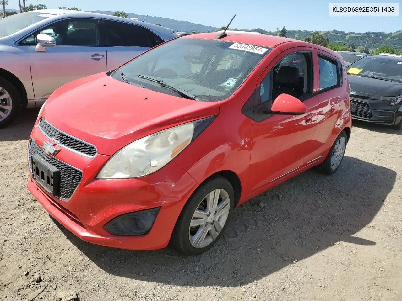 2014 Chevrolet Spark 1Lt VIN: KL8CD6S92EC511403 Lot: 53342954