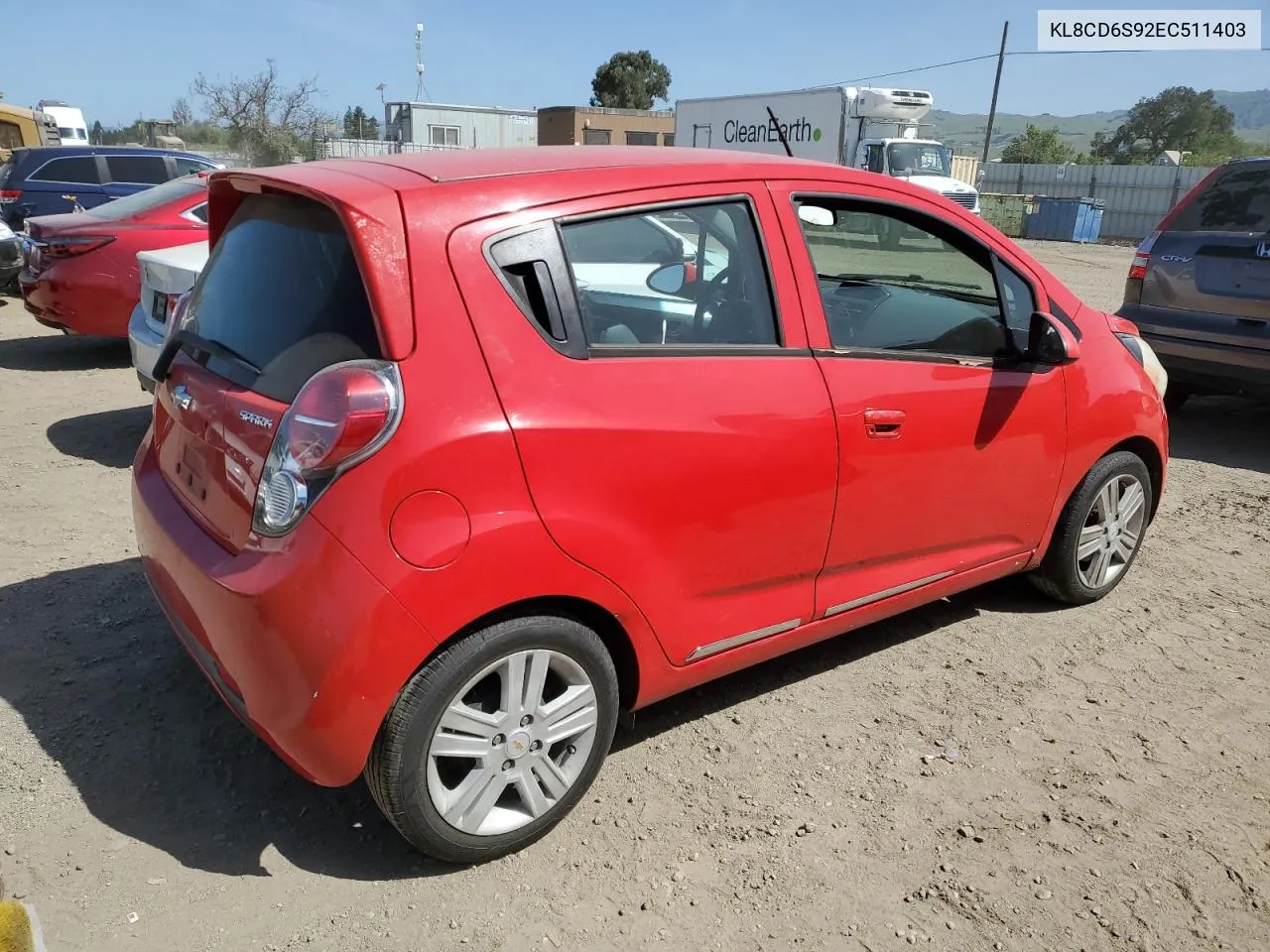 2014 Chevrolet Spark 1Lt VIN: KL8CD6S92EC511403 Lot: 53342954