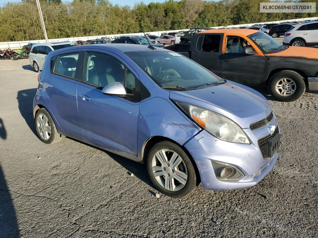 2014 Chevrolet Spark 1Lt VIN: KL8CD6S94EC570081 Lot: 72997434