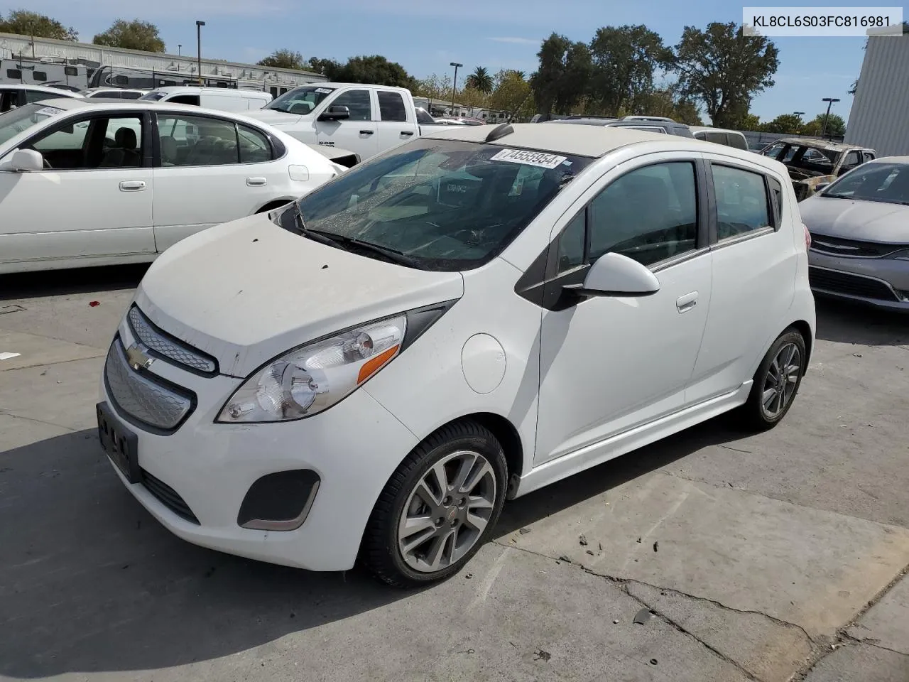 2015 Chevrolet Spark Ev 2Lt VIN: KL8CL6S03FC816981 Lot: 74555954