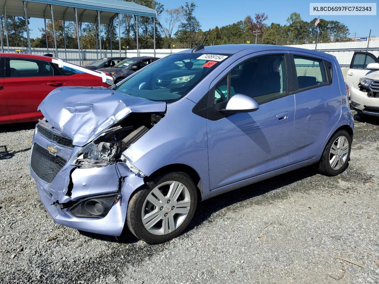 2015 Chevrolet Spark 1Lt VIN: KL8CD6S97FC752343 Lot: 74989154