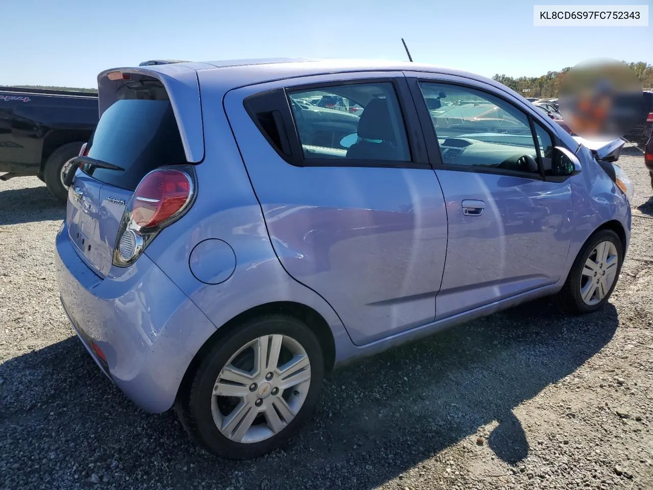 2015 Chevrolet Spark 1Lt VIN: KL8CD6S97FC752343 Lot: 74989154