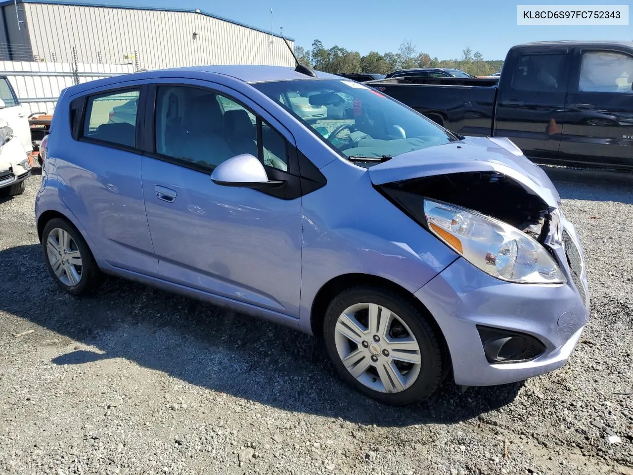 2015 Chevrolet Spark 1Lt VIN: KL8CD6S97FC752343 Lot: 74989154