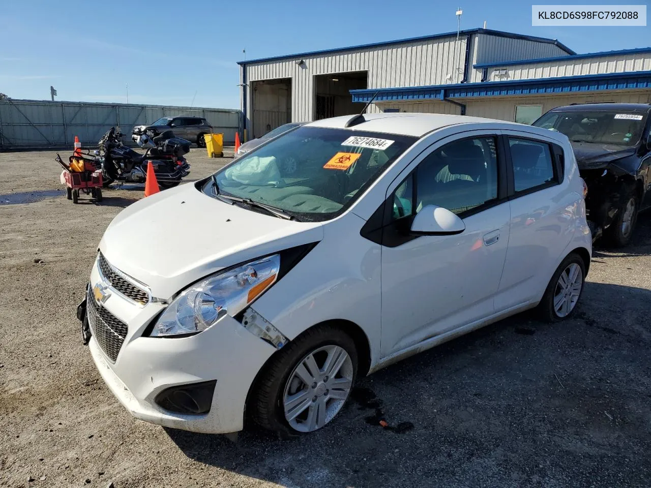 2015 Chevrolet Spark 1Lt VIN: KL8CD6S98FC792088 Lot: 76274684