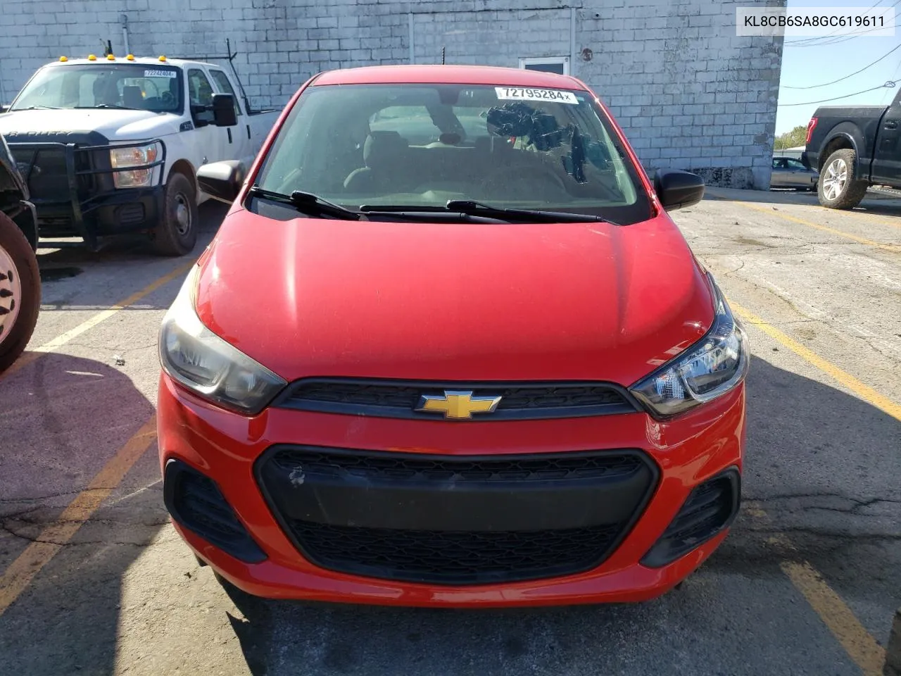 2016 Chevrolet Spark Ls VIN: KL8CB6SA8GC619611 Lot: 72795284