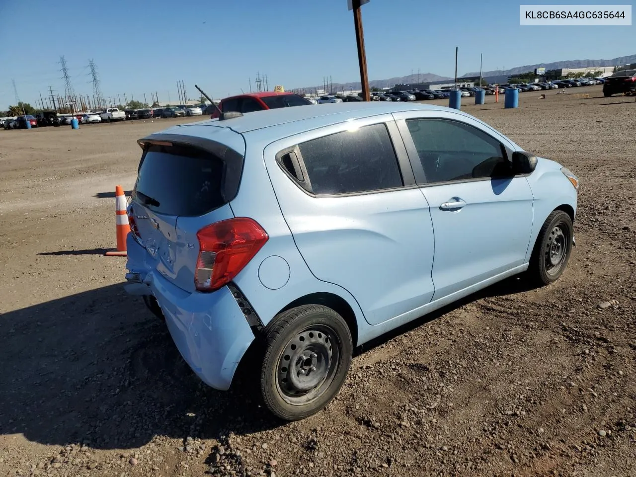 2016 Chevrolet Spark Ls VIN: KL8CB6SA4GC635644 Lot: 73536324