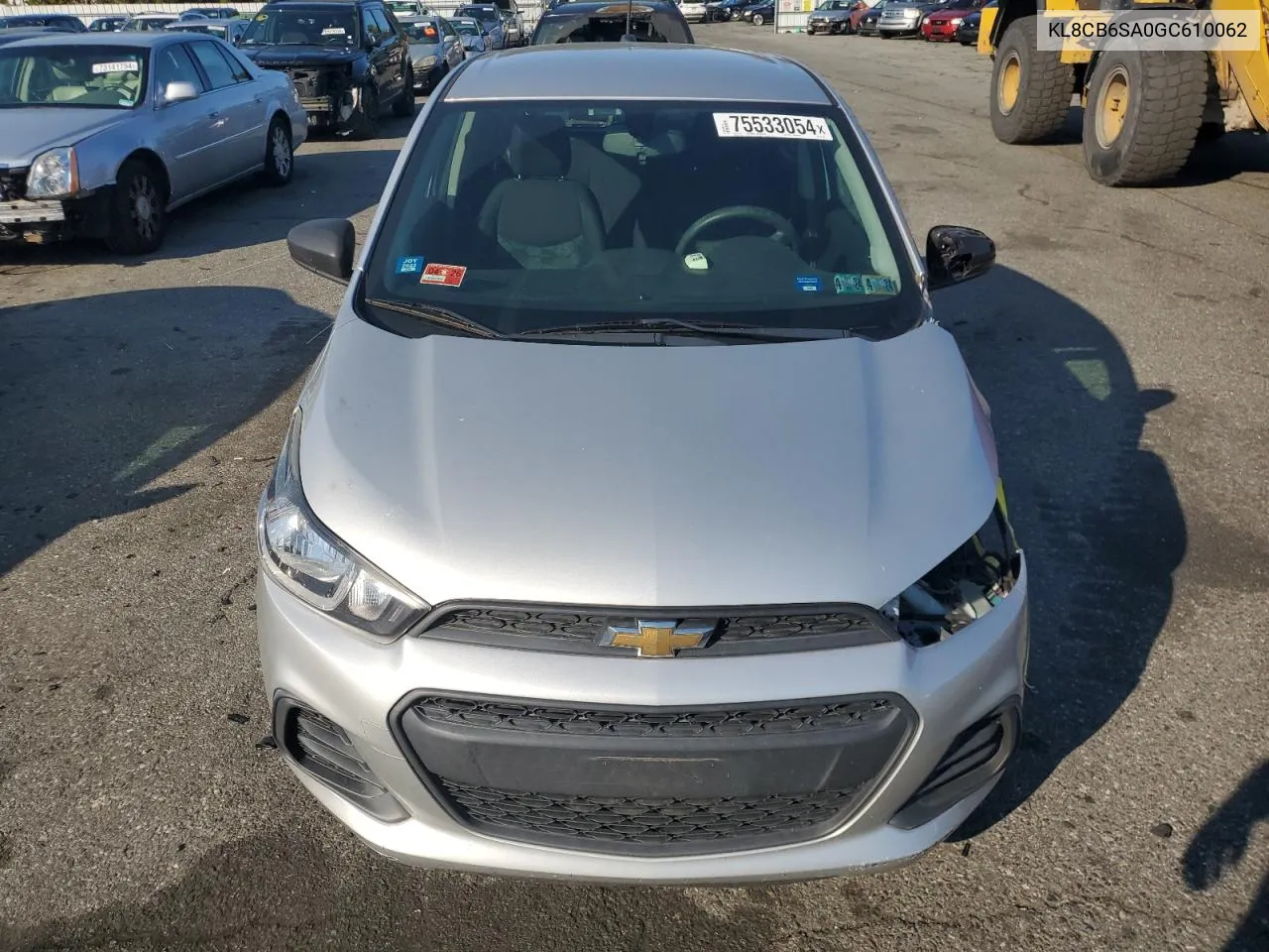 2016 Chevrolet Spark Ls VIN: KL8CB6SA0GC610062 Lot: 75533054