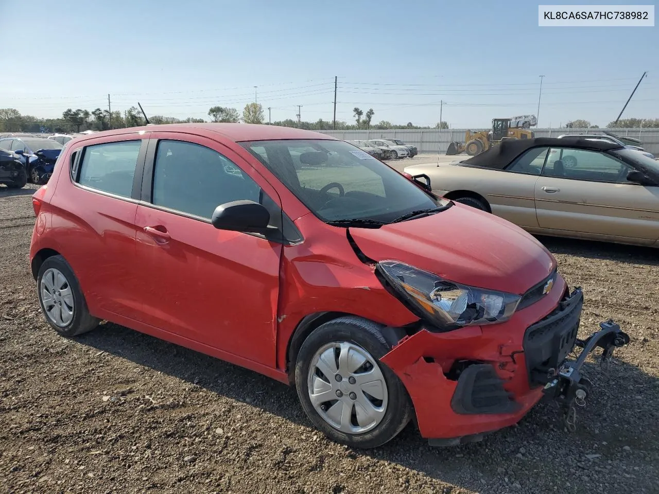 2017 Chevrolet Spark Ls VIN: KL8CA6SA7HC738982 Lot: 72906254