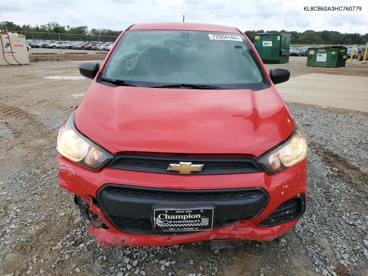 2017 Chevrolet Spark Ls VIN: KL8CB6SA3HC760779 Lot: 72934144