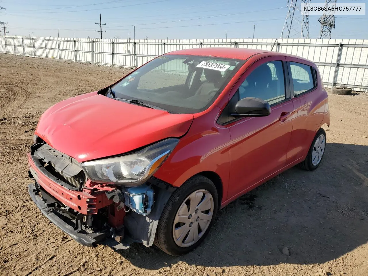 2017 Chevrolet Spark Ls VIN: KL8CB6SA6HC757777 Lot: 75692964