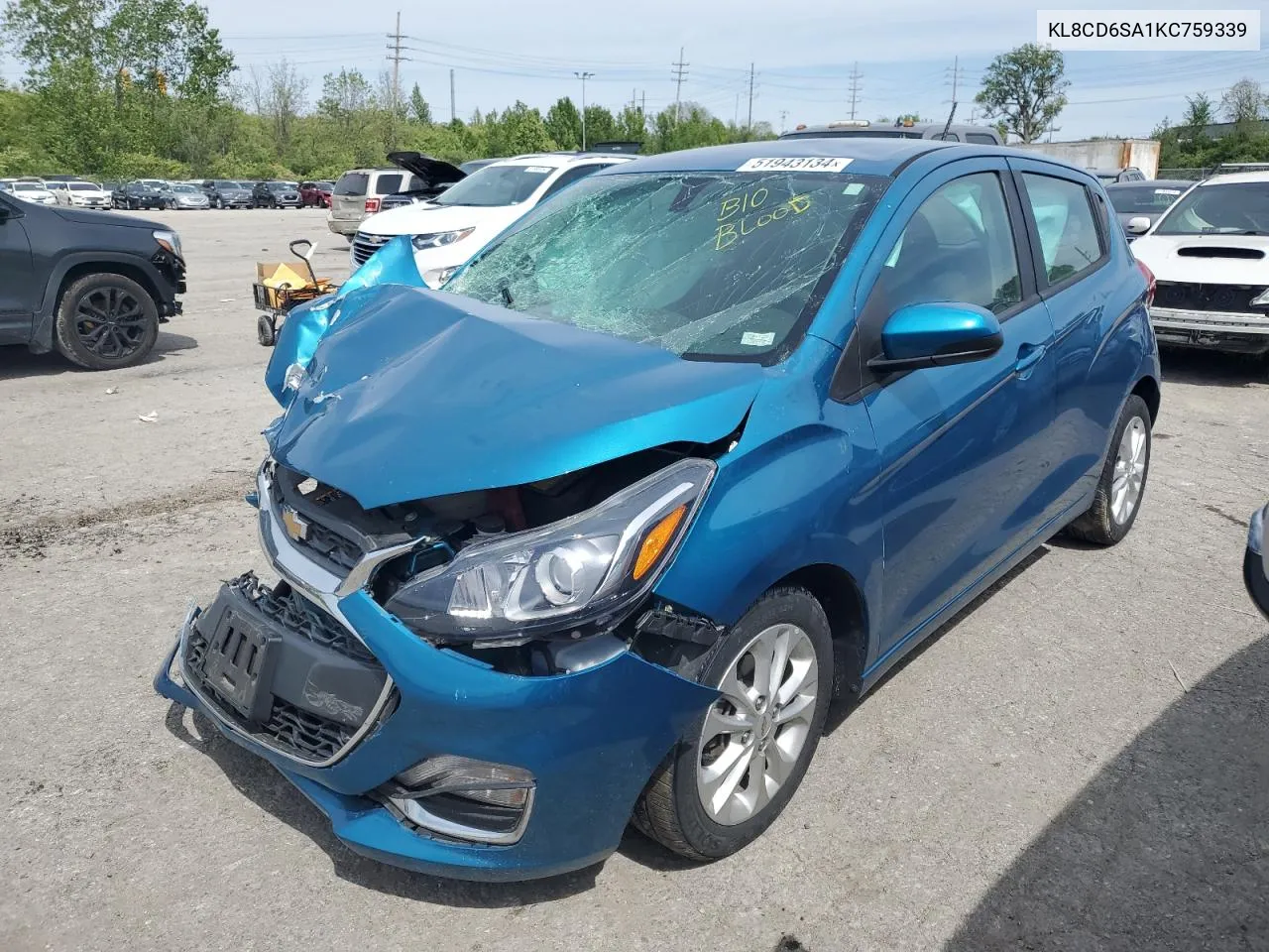 2019 Chevrolet Spark 1Lt VIN: KL8CD6SA1KC759339 Lot: 51943134