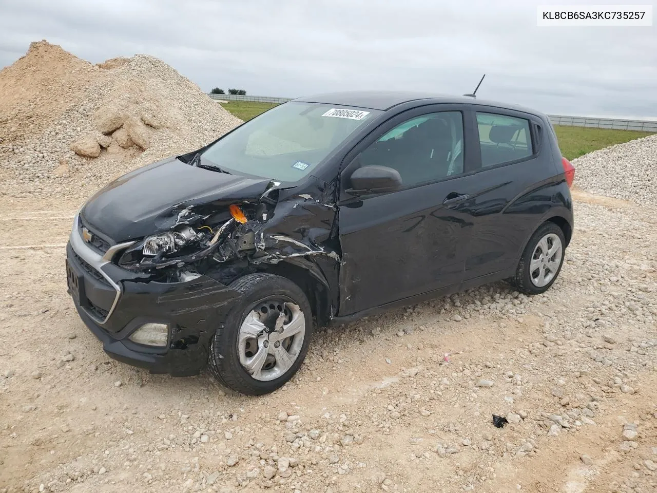 2019 Chevrolet Spark Ls VIN: KL8CB6SA3KC735257 Lot: 70805024