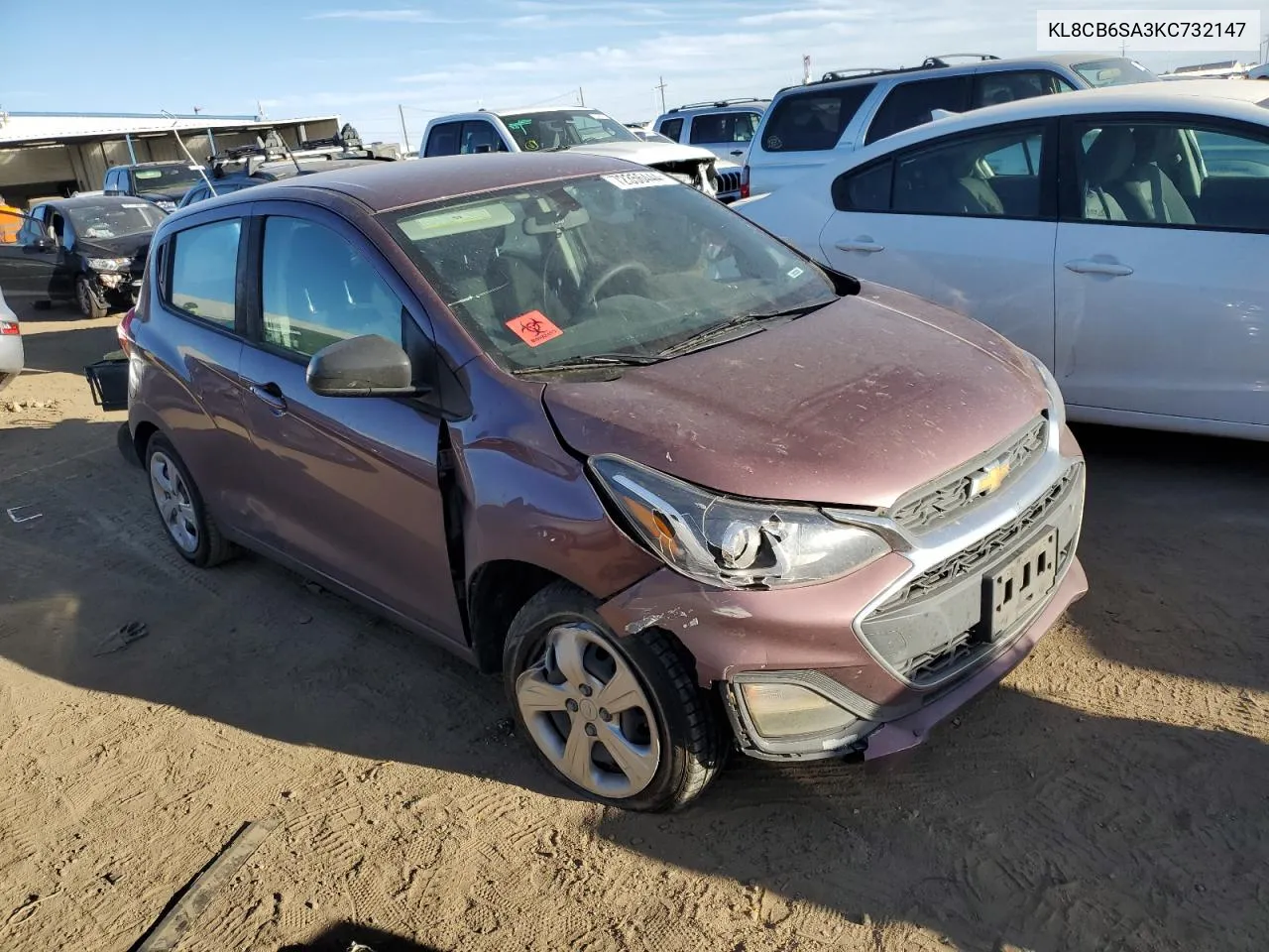 2019 Chevrolet Spark Ls VIN: KL8CB6SA3KC732147 Lot: 72356444