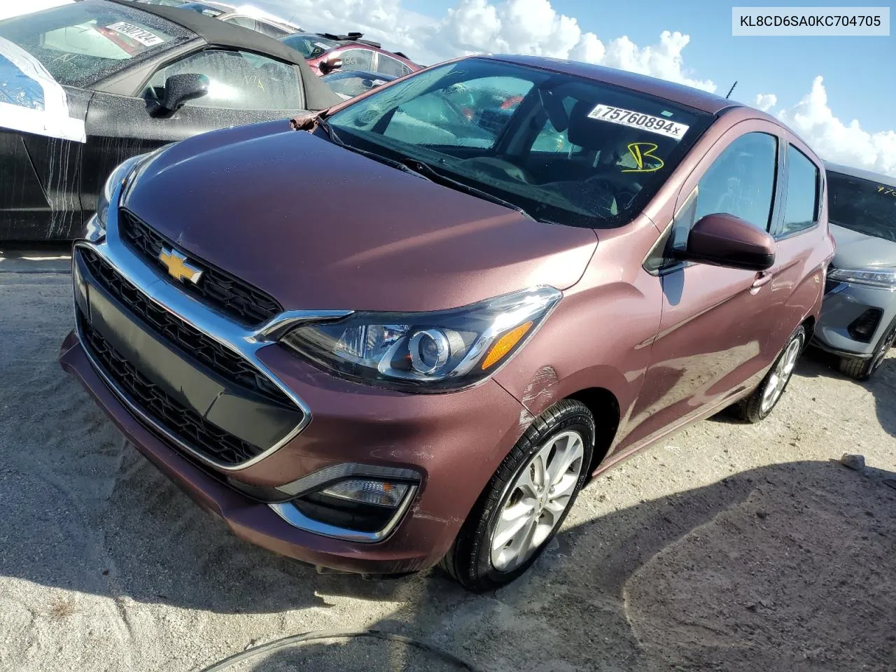 2019 Chevrolet Spark 1Lt VIN: KL8CD6SA0KC704705 Lot: 75760894