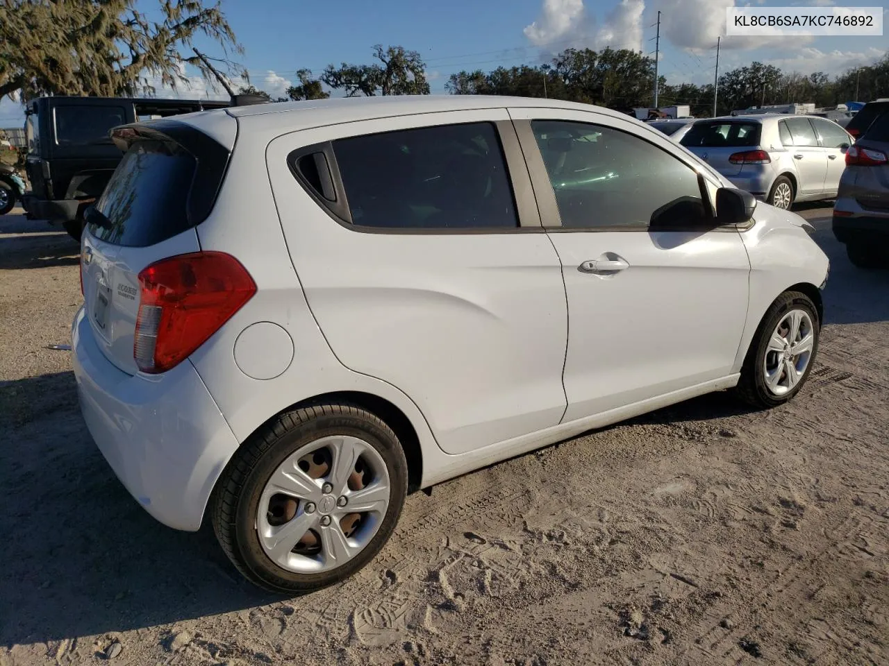 2019 Chevrolet Spark Ls VIN: KL8CB6SA7KC746892 Lot: 77008134