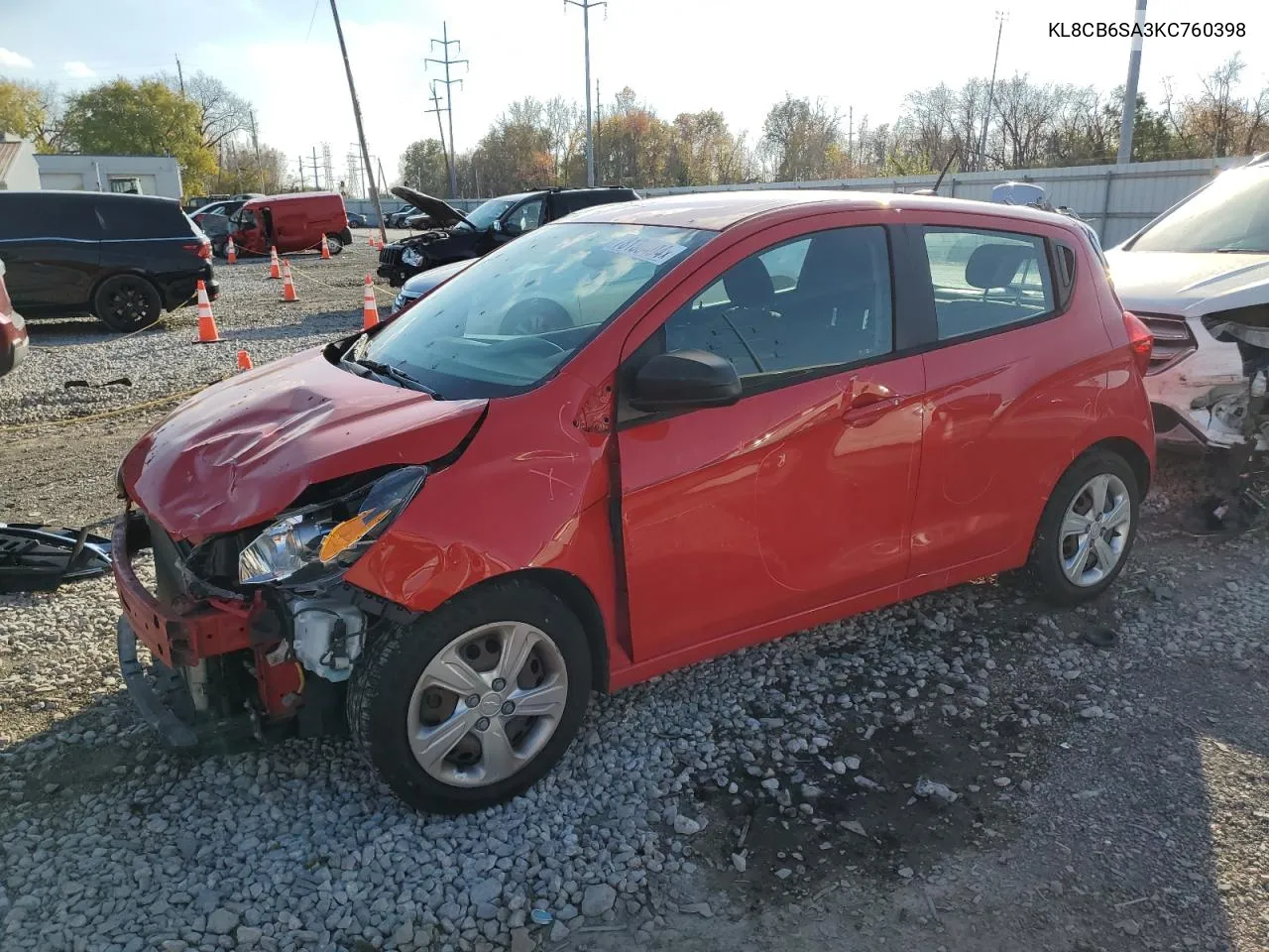 2019 Chevrolet Spark Ls VIN: KL8CB6SA3KC760398 Lot: 78136404