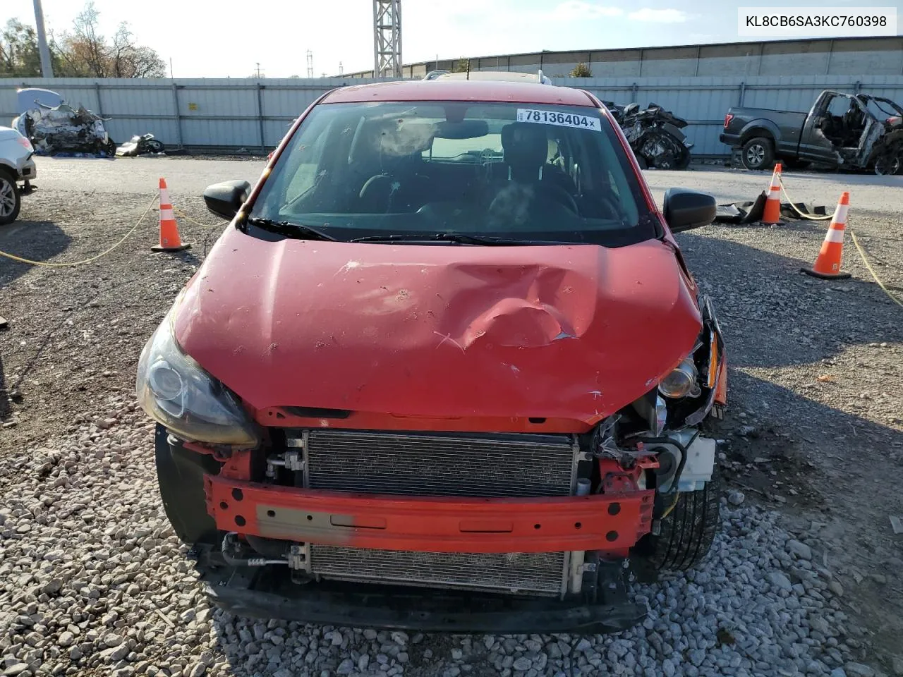 2019 Chevrolet Spark Ls VIN: KL8CB6SA3KC760398 Lot: 78136404