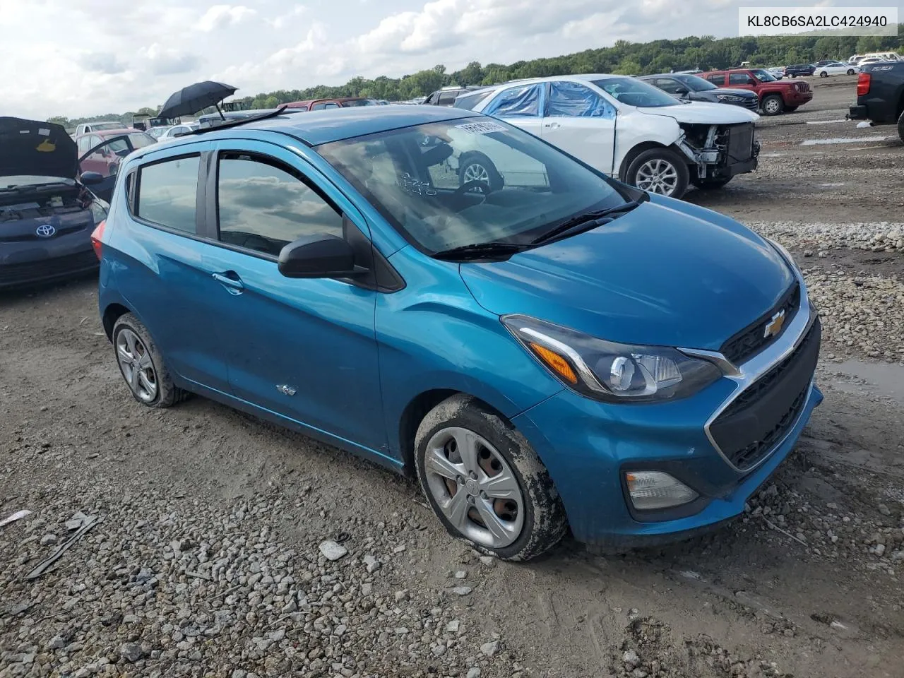 2020 Chevrolet Spark Ls VIN: KL8CB6SA2LC424940 Lot: 72180244