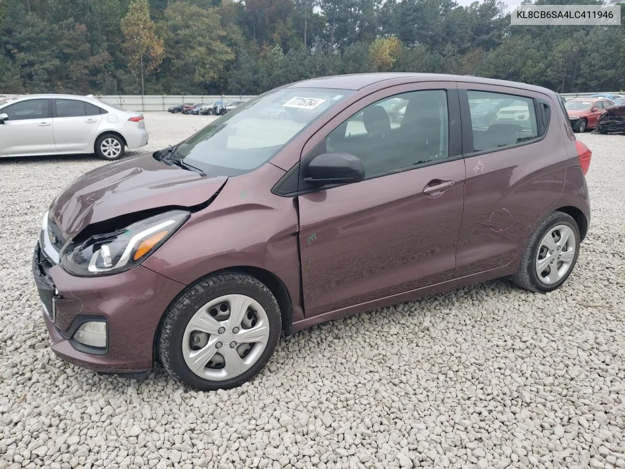 2020 Chevrolet Spark Ls VIN: KL8CB6SA4LC411946 Lot: 77715764