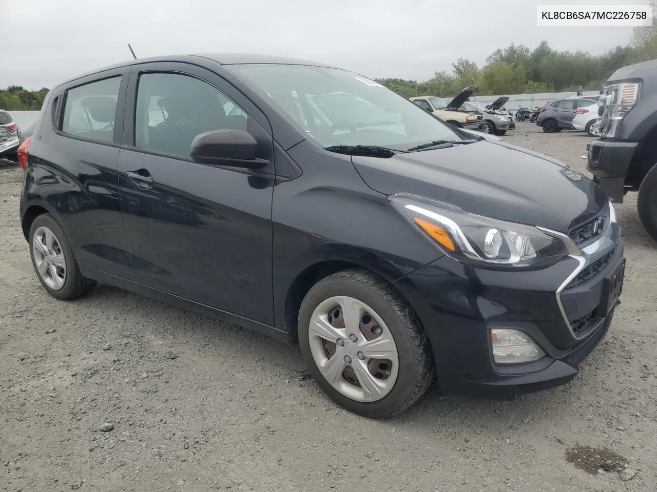 2021 Chevrolet Spark Ls VIN: KL8CB6SA7MC226758 Lot: 72202424