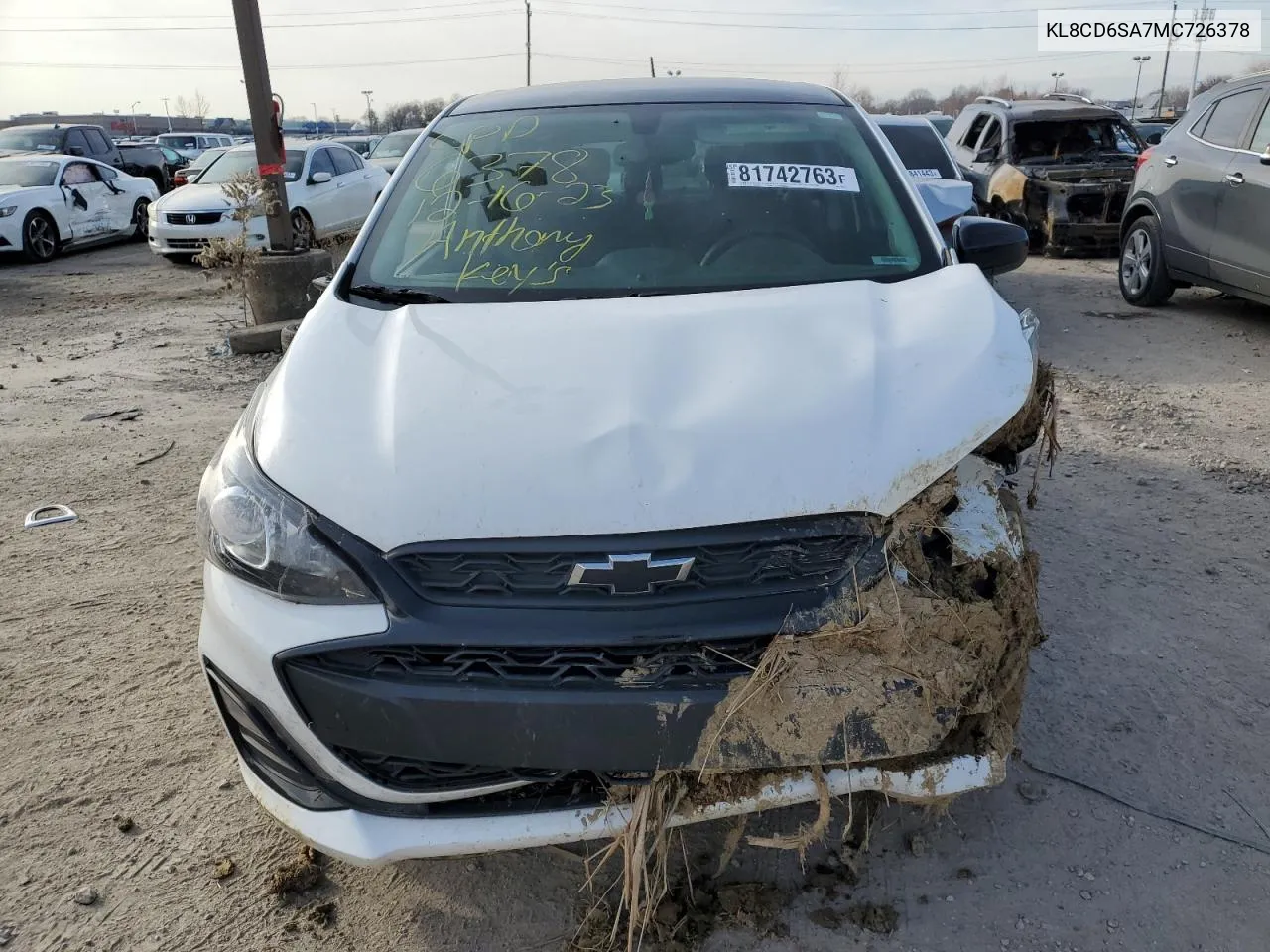 2021 Chevrolet Spark 1Lt VIN: KL8CD6SA7MC726378 Lot: 81742763