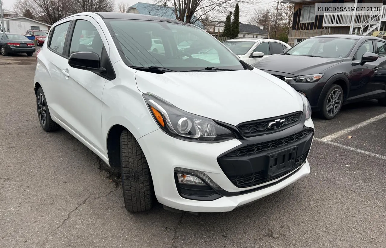 2021 Chevrolet Spark 1Lt VIN: KL8CD6SA5MC712138 Lot: 81913454