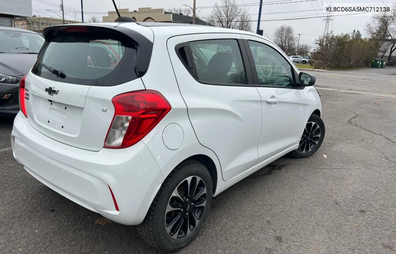 2021 Chevrolet Spark 1Lt VIN: KL8CD6SA5MC712138 Lot: 81913454