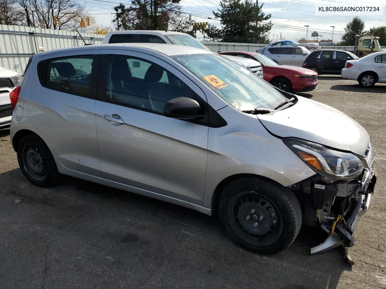 2022 Chevrolet Spark Ls VIN: KL8CB6SA0NC017234 Lot: 77615064