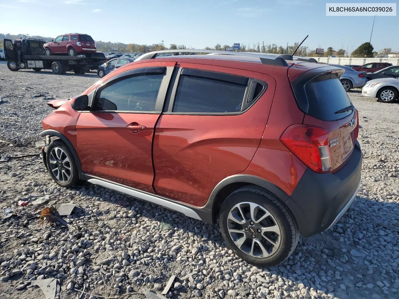 2022 Chevrolet Spark Activ VIN: KL8CH6SA6NC039026 Lot: 77783784