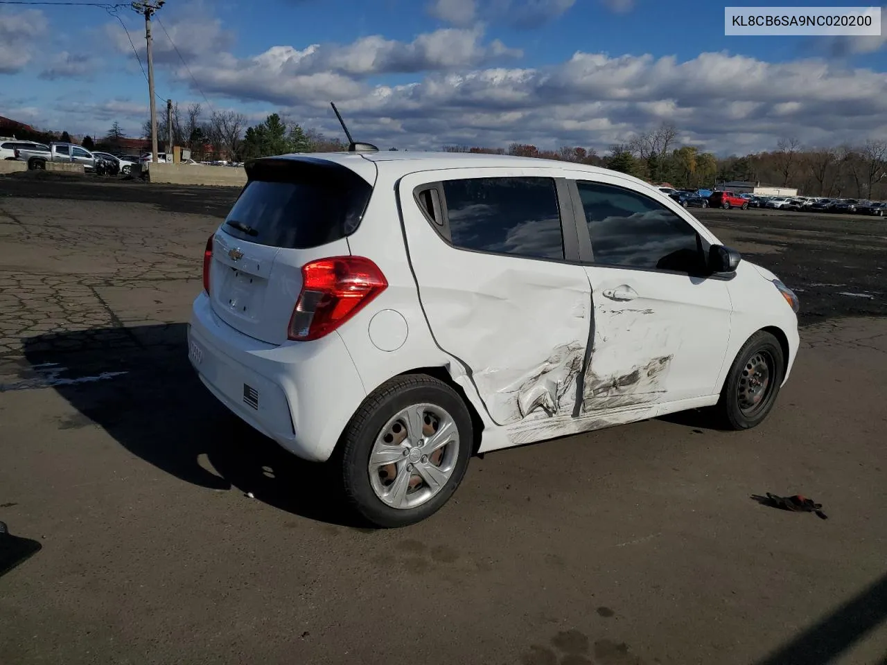 2022 Chevrolet Spark Ls VIN: KL8CB6SA9NC020200 Lot: 80288254