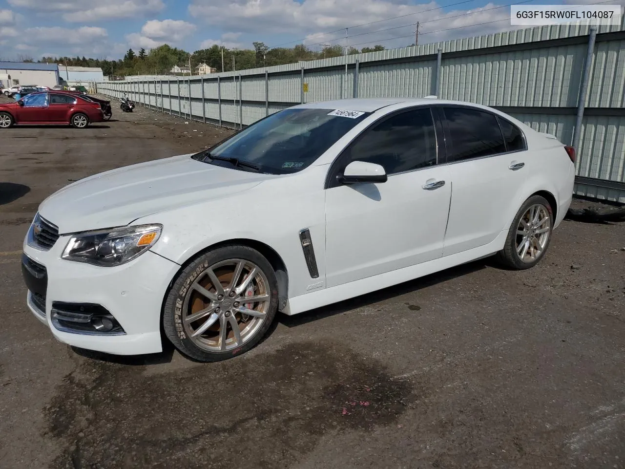 2015 Chevrolet Ss VIN: 6G3F15RW0FL104087 Lot: 74561964