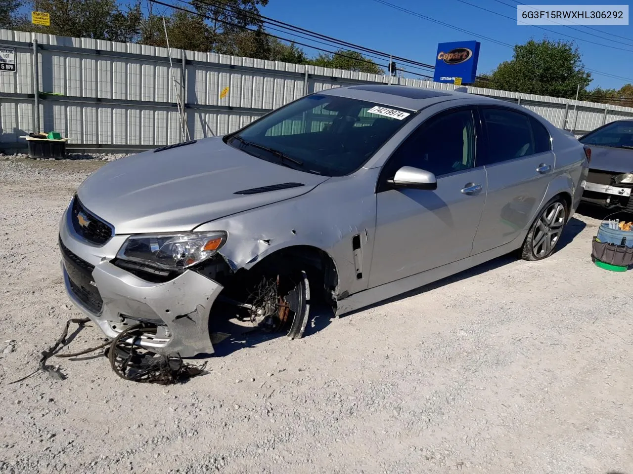 2017 Chevrolet Ss VIN: 6G3F15RWXHL306292 Lot: 74219974