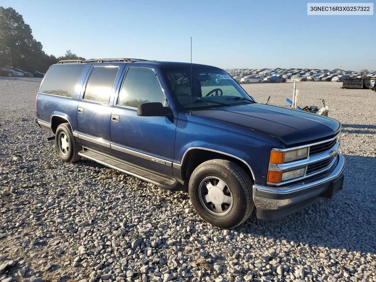 1999 Chevrolet Suburban C1500 VIN: 3GNEC16R3XG257322 Lot: 77601224