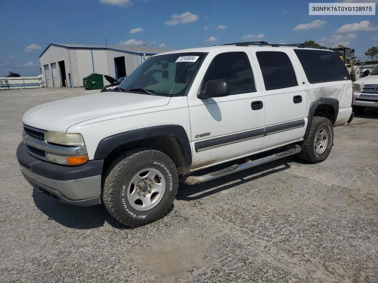 2000 Chevrolet Suburban K1500 VIN: 3GNFK16T0YG128975 Lot: 72245934