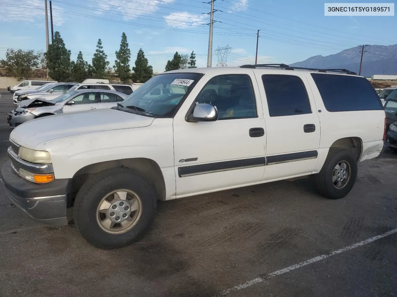 2000 Chevrolet Suburban C1500 VIN: 3GNEC16T5YG189571 Lot: 77704644