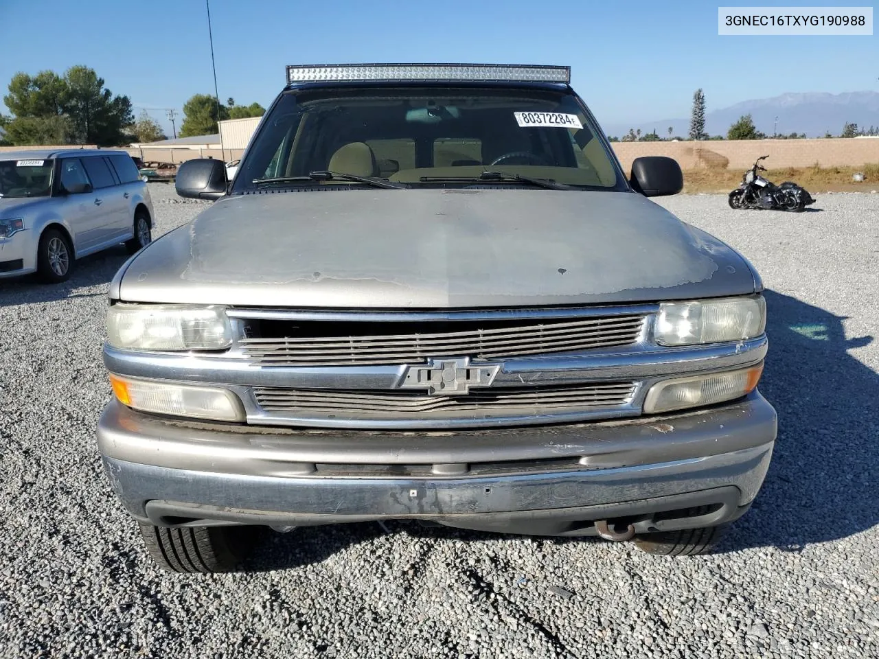 2000 Chevrolet Suburban C1500 VIN: 3GNEC16TXYG190988 Lot: 80372284