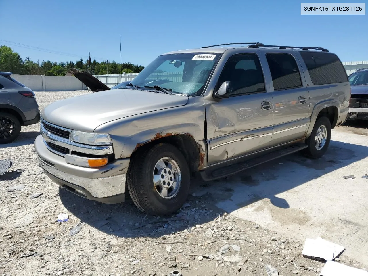 2001 Chevrolet Suburban K1500 VIN: 3GNFK16TX1G281126 Lot: 56858934