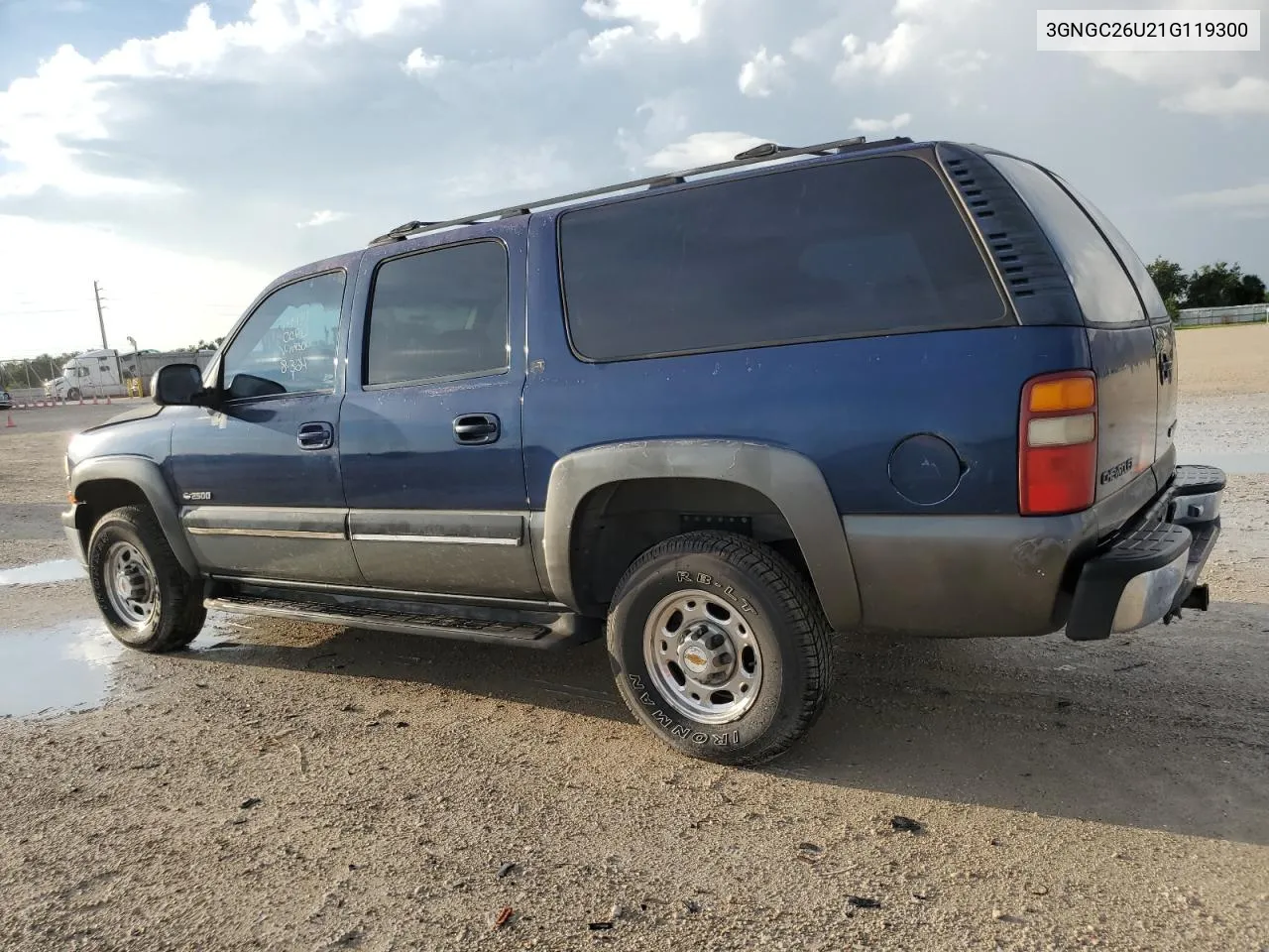 2001 Chevrolet Suburban C2500 VIN: 3GNGC26U21G119300 Lot: 68131044