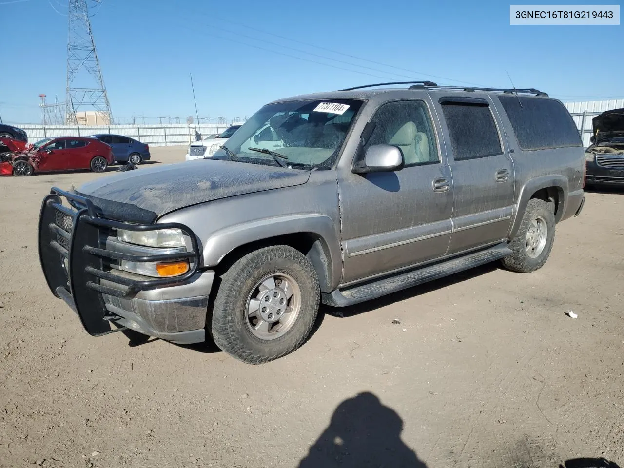 2001 Chevrolet Suburban C1500 VIN: 3GNEC16T81G219443 Lot: 77371104