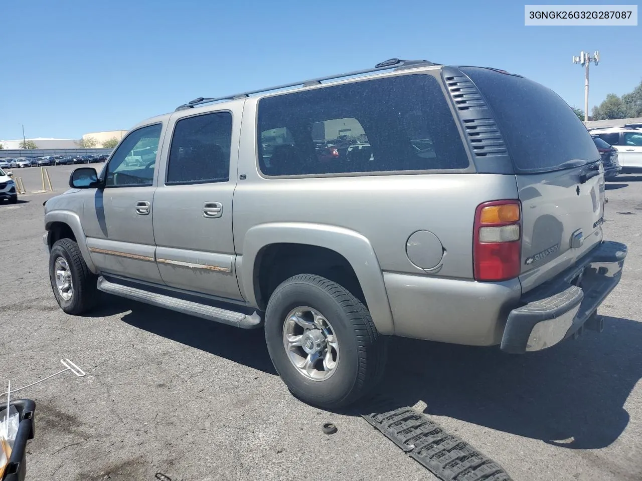 2002 Chevrolet Suburban K2500 VIN: 3GNGK26G32G287087 Lot: 61028684