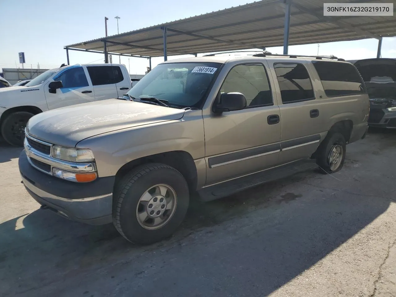 2002 Chevrolet Suburban K1500 VIN: 3GNFK16Z32G219170 Lot: 73681914