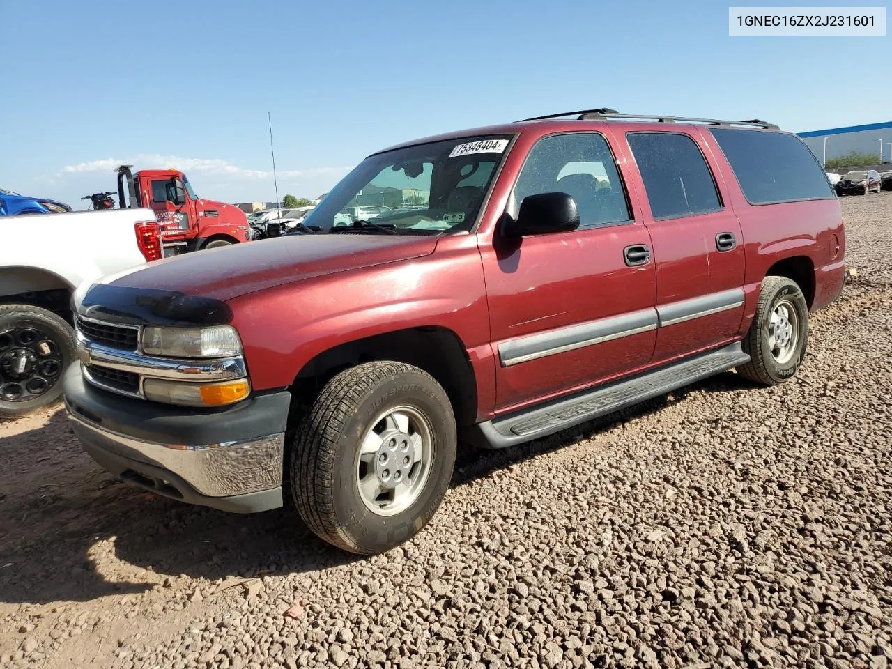 2002 Chevrolet Suburban C1500 VIN: 1GNEC16ZX2J231601 Lot: 75348404