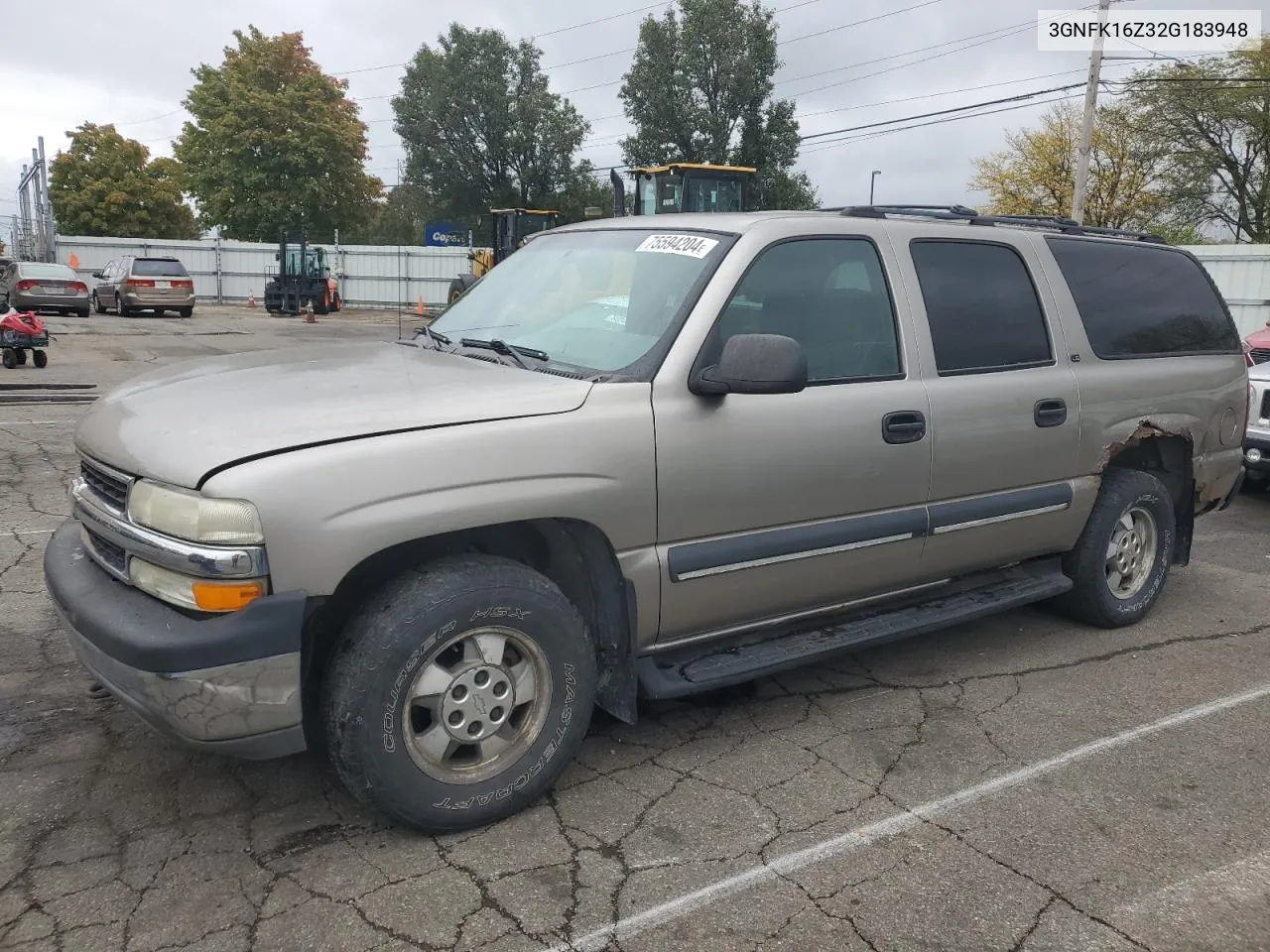 2002 Chevrolet Suburban K1500 VIN: 3GNFK16Z32G183948 Lot: 75594204