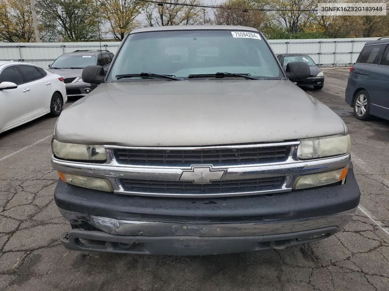 2002 Chevrolet Suburban K1500 VIN: 3GNFK16Z32G183948 Lot: 75594204