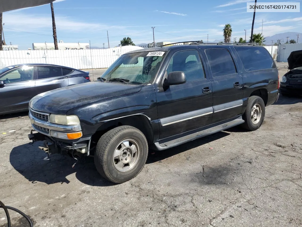 2002 Chevrolet Suburban C1500 VIN: 3GNEC16T42G174731 Lot: 75906134