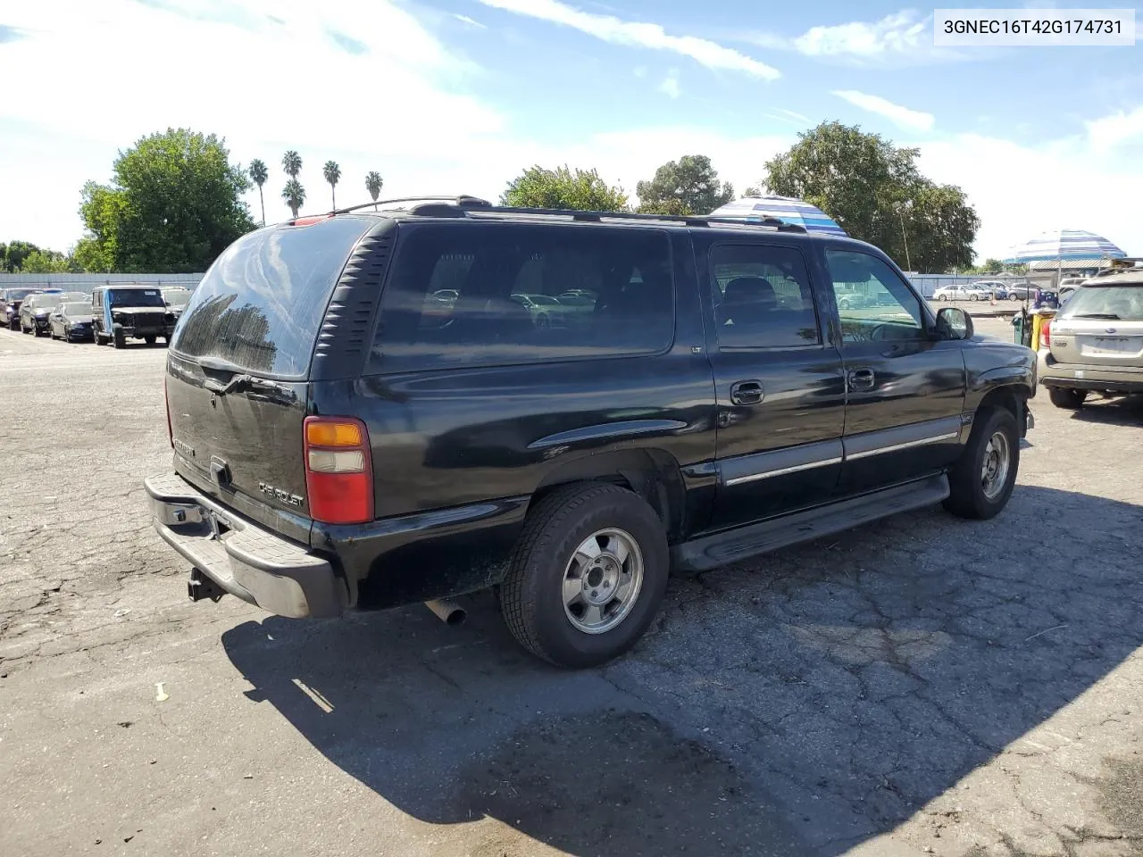 2002 Chevrolet Suburban C1500 VIN: 3GNEC16T42G174731 Lot: 75906134