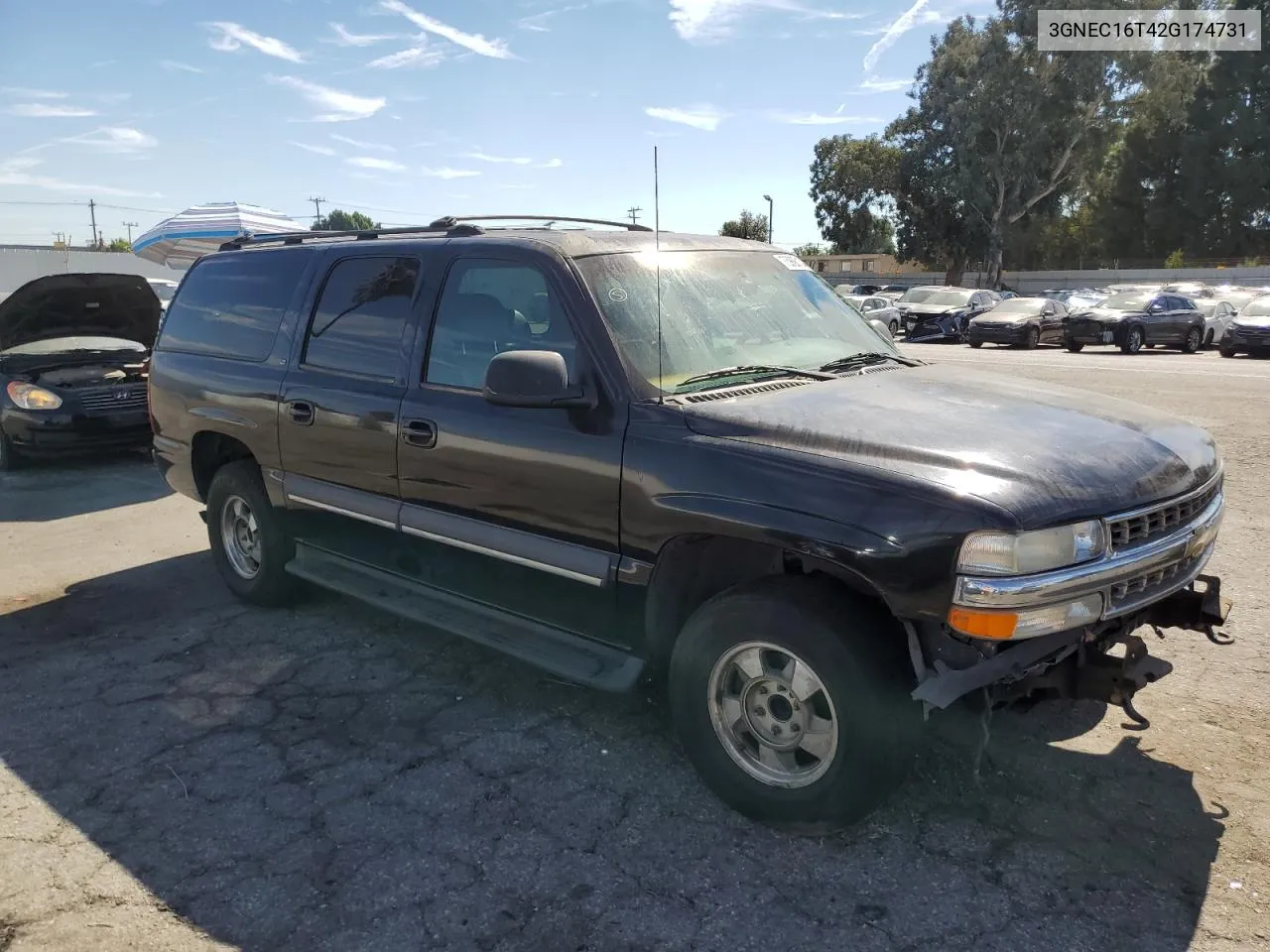 2002 Chevrolet Suburban C1500 VIN: 3GNEC16T42G174731 Lot: 75906134