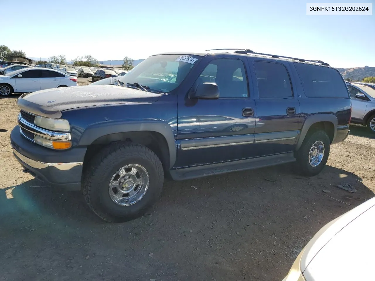 2002 Chevrolet Suburban K1500 VIN: 3GNFK16T32G202624 Lot: 78331974